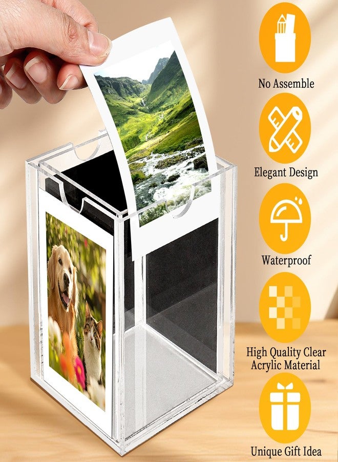 SBYURE Acrylic Frame, Mini Photo Acrylic Frame 3x4 Clear Picture Frame for Home and Office Decor,Small Picture Display Holder for Mini 3 inch Photos Display,Clear Photo Pen Holder - Image 3